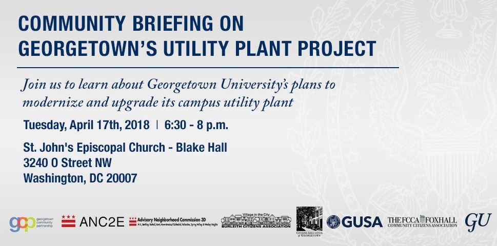 Community Briefing on Georgetown's Utility Project - Tuesday, April 17th, 2018
